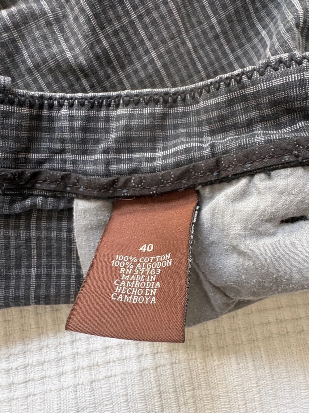 Men's Gray Plaid Flat Front Shorts